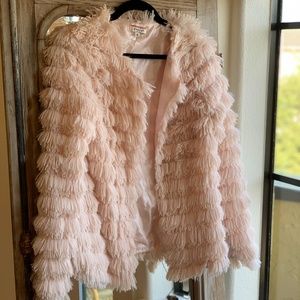 ⭐️SALE!!! Fun Light Pink Fringe Jacket⭐️